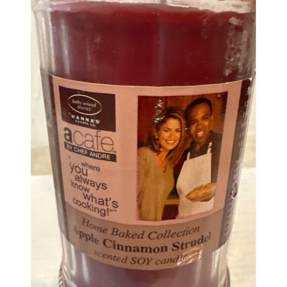 Kathy Ireland Hannas Candles Home Baked Apple Cinnamon Strudel Soy Candle 10oz - Picture 4 of 6